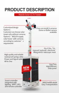 BIGLUX安定したモバイルソーラーCCTVタワー建設現場盗難防止のための強力な耐風性
