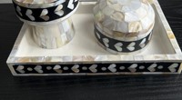 Ensemble de brûleur à bakhoor en nacre de luxe avec tasse en métal et pot de rangement, brûleur à encens arabe haut de gamme, cadeau de Ramadan et d'Eid
