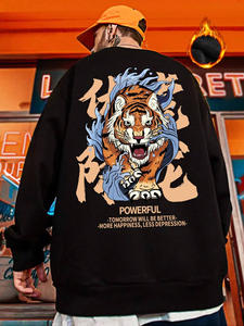 Sudadera de Forro Polar para Hombre al por Mayor, Sudaderas Oversize con Cuello Redondo, Impresión de Logotipo Personalizado, Sudaderas Lisas sin Estampado - Product Image 4