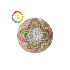 Round <b>Wall</b> <b>Basket</b> Tray Handmade Rattan Seagrass Plate Boho Style Decorative Hanging for Living Room and <b>Wall</b> Display - Product Image 1