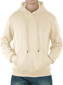 เสื้อฮู้ดผู้ชายผ้าคอตตอนผ้าฟลีซแห้งเร็วระบายอากาศได้ดีสีพื้นใส่100% พอดีตัวปกติแฟชั่นฤดูหนาว - Product Image 3