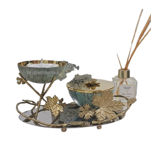 Les plus exigeants décoratifs de haute qualité Ramadan spécial moyen-orient métal or brûleur d'encens style arabe - Product Image 1