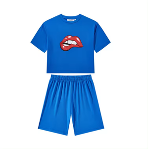 Nouveauté 2026 – Ensemble 2 pièces décontracté pour femme, couleur unie, manches courtes, collection été - Product Image 5