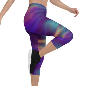 Qualité 92 Polyester 8 Spandex Ultra Doux Collants Casual Vêtements Stretch Pantalon Violet Galaxy Tie Dye D'eau Conception Capri Leggings - Product Image 4
