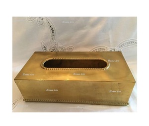 Trending Design Aluminium Napkin Box <b>Gold</b> Color Rectangle Shape <b>Tissue</b> <b>Paper</b> Box At Cheapest Price - Product Image 2