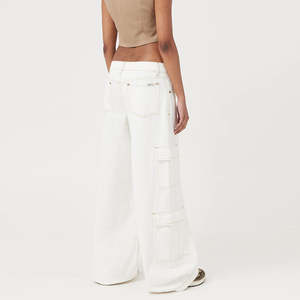 Y2K <b>Womens</b> Wide Leg Denim <b>Jeans</b> White Washed Boyfriend Relaxed Fit Pantalones <b>Purple</b> Brand Streetwear - Product Image 2