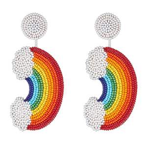 Handmade Beaded Embroidery Stylish Fancy Flower Leaf Trendy Premium Earring Top High Quality New Design Cute Beautiful For <b>Girl</b> - Product Image 4