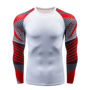 Rash Guard de haute qualité, vente en gros, personnalisé, 100% polyester, séchage rapide, respirant, vêtements de sport, MMA, entraînement, rash guard - Product Image 1