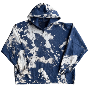 <b>Bleached</b> Thrashed Men Hoodies Blue Blank Tie Tye Pullover Cotton Blended Hoodie Basics Sweatshirt For Unisex - Product Image 1