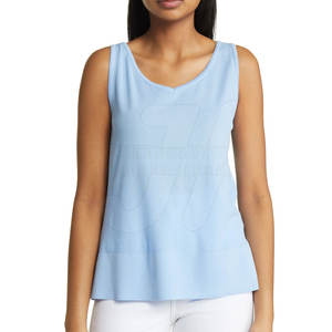 เสื้อแขนกุดผู้หญิงขนาดใหญ่พิเศษออกแบบได้ตามต้องการสไตล์ลำลองระบายอากาศได้ทรงหลวมลายพิมพ์สีทึบ - Product Image 2