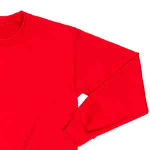 Personalizable Plain Red Pullover Sudadera Cuello redondo Invierno Fleece con Puff Impresión Diseño forrado - Product Image 4