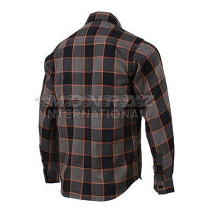 Chemise classique en flanelle à carreaux 100% coton pour hommes, manches longues, tissu doux et respirant pour vêtements de travail décontractés, commandes en gros disponibles - Product Image 3