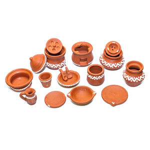 ชุดครัวขนาดเล็กทำด้วยมือดินเผา17ชิ้นชุดของเล่นทำอาหารดินแบบดั้งเดิมสำหรับเด็กเล่นแบบเป็นของขวัญทางการศึกษา - Product Image 4