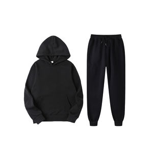 Ensembles de sweats à capuche et pantalons de survêtement de haute qualité imprimés sur mesure pour hommes femmes respectueux de l'environnement pour l'hiver avec logo original à l'avant - Product Image 4