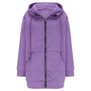 Sudadera con capucha y cremallera de diseño personalizado para mujer, proveedor OEM con logotipo de tela transpirable y opciones de etiqueta privada - Product Image 2