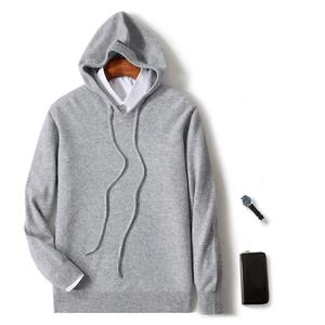 <b>Men's</b> Comfortable Casual Sweatshirt Set Pure Wool Oversize <b>Hoodie</b> Solid Black 100% Cotton Woven Weaving Method for Spring Autumn - Product Image 5