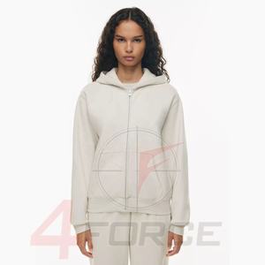 เสื้อสเวตเตอร์แขนยาวแบบมีซิปมีฮู้ดผ้าฟลีซสำหรับผู้หญิงเสื้อมีโลโก้แบบลำลองกำหนดเอง2024 - Product Image 1