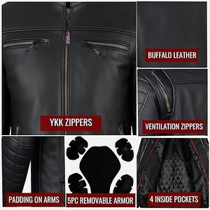 Veste de motard en cuir surdimensionnée d'hiver personnalisée ODM OEM pour hommes, col montant, style zippé, haute qualité, design de poche personnalisé - Product Image 6