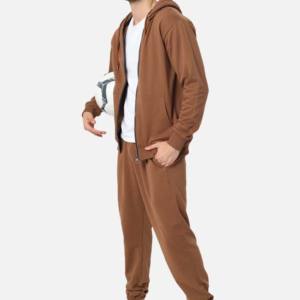 Survêtement de sport écologique 100% coton à motif solide pour l'entraînement d'hiver et le jogging pour hommes 2-en-1 Design léger taille élastique - Product Image 5