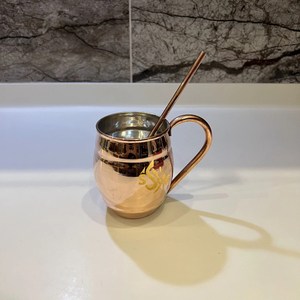 High Quality Pure Copper <b>Mug</b> Available in Different Style Patterns With Premium Packaging Hammered Design Cup With Brass Handle - Product Image 3