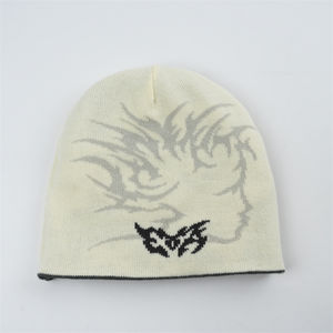 Bonnet personnalisé de qualité supérieure Jacquard Bonnets réversibles d'hiver tricotés réversibles avec chapeau d'hiver chaud 2025 - Product Image 4