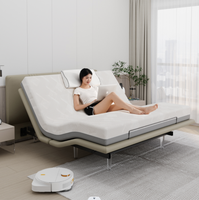 Lit électrique ergonomique King Size réglable avec lumière à capteur et tête de lit amovible