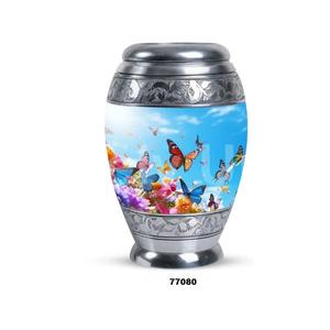 Venta caliente recuerdo de aluminio hermosa mariposa cremación urna para adultos para cenizas humanas con bolsa de terciopelo gratis - Product Image 5