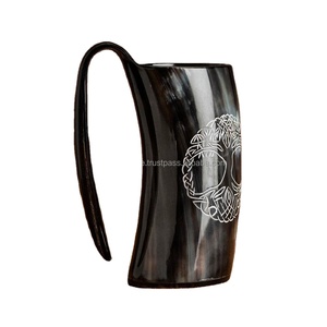Bar Decoration Buffalo Horn Mug /Viking Drinking Mugs/ Beer DBrinking Horn Mug Ale beer mead wine with Carving safe Drinking Mug - Product Image 2