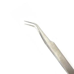 Pince à épiler en acier inoxydable, meilleure vente en gros, extension de cils à pointe en fibre avec emballage en boîte d'isolation - Product Image 3