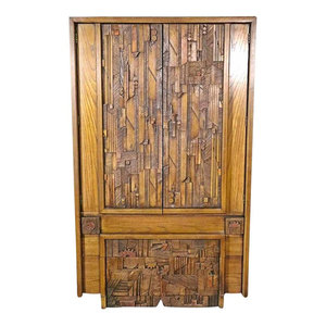 Accent 4-Door Solid Wood <b>Wardrobe</b> with Hand-Carved <b>Antique</b> Facade | Customizable Color & Size | Durable Bedroom Furniture - Product Image 1