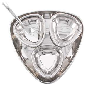 Plat de service de fruits secs Mariage et restaurant Dîner Plats de service 5 sections Forme ronde Métal Aluminium Plat de service Table - Product Image 4