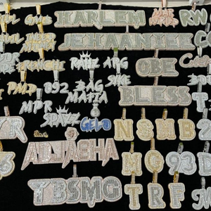 Colgante de Moissanita con Letras Personalizadas, Diseño de Nombre con Piedras, Color D VVS, Plata 925 Chapada en Oro, Joyería Hip Hop, OEM ODM al por Mayor - Product Image 6