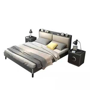 Lit Queen Moderne avec Rangement en Bois pour Appartement et Chambre d'Hôtel - Product Image 2