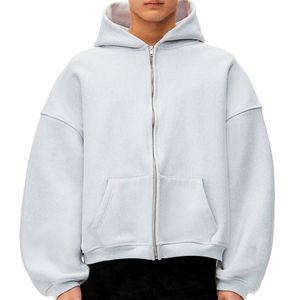<b>hoodies</b> Wholesale Zip up <b>Hoodies</b> for <b>Men</b> Plus Size Boxy Fit Drop Shoulder With Zipper Thick <b>Oversized</b> Full Zip up <b>Hoodies</b> - Product Image 3