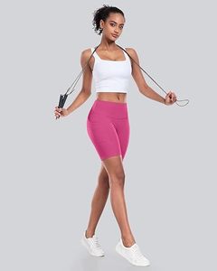 Women Biker Yoga Shorts with Pockets: High Waisted <b>Tummy</b> <b>Control</b> Spandex Workout Athletic Gym - Product Image 4