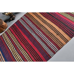 Alfombra turca vintage rústica roja y azul de 4x6 pies, área grande, diseño clásico de retazos, lana, algas marinas, látex, pasillo, alfombras rectangulares para habitación - Product Image 5