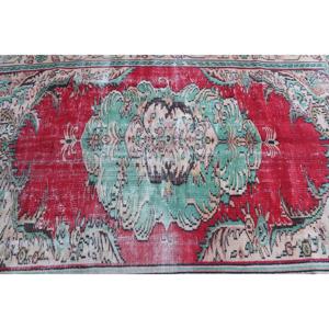 พรมตุรกีขนาดใหญ่ 5.4x8 ฟุต พรมวินเทจ พรมลายพรางสีแดง - Product Image 4