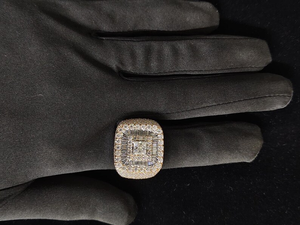 925 Sterling <b>Silver</b> Iced Cluster <b>Men's</b> Gift Hip Hop Bling Statement <b>Ring</b> Luxury Square Design VVS Moissanite - Product Image 5