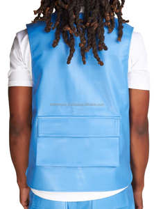 Genuine Leather Men's <b>Vest</b> Wholesale Durable Breathable Design with Zipper and 5 Pockets Classic <b>Black</b> Outdoor Style OEM Service - Product Image 3