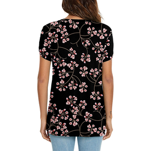 OEM Custom Women Casual Deep Crewneck t Shirt 100% Cotton Slim Crop <b>Top</b> Blank Sexy t Shirt for Women - Product Image 2