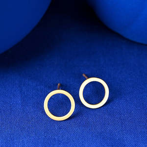 NOVAMART Fine Silver Noa Vintage Style Geometric <b>Stud</b> <b>Earrings</b> with Princess Cut <b>Turquoise</b> Diamond 14K/18K Gold Hoop Rose Main M - Product Image 2