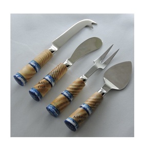 ชุดมีดหั่นชีส4ชิ้นอุปกรณ์ตัดชีสส้อมตัดชีสแบบกำหนดโลโก้ได้เองตามต้องการสำหรับตลาด - Product Image 4