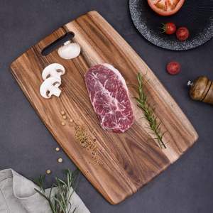 Planche à découper en bois d'acacia-Planche à découper en bois avec poignée pour viande/pain/légumes/fruits/fromage servant de décor de cuisine - Product Image 4