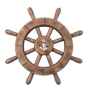 Rueda de barco redonda hecha a mano, suministros para eventos, hogar, jardín, decorativo, respetuoso con el medio ambiente, tamaño personalizado, rueda de barco náutico 100% hecha a mano - Product Image 4