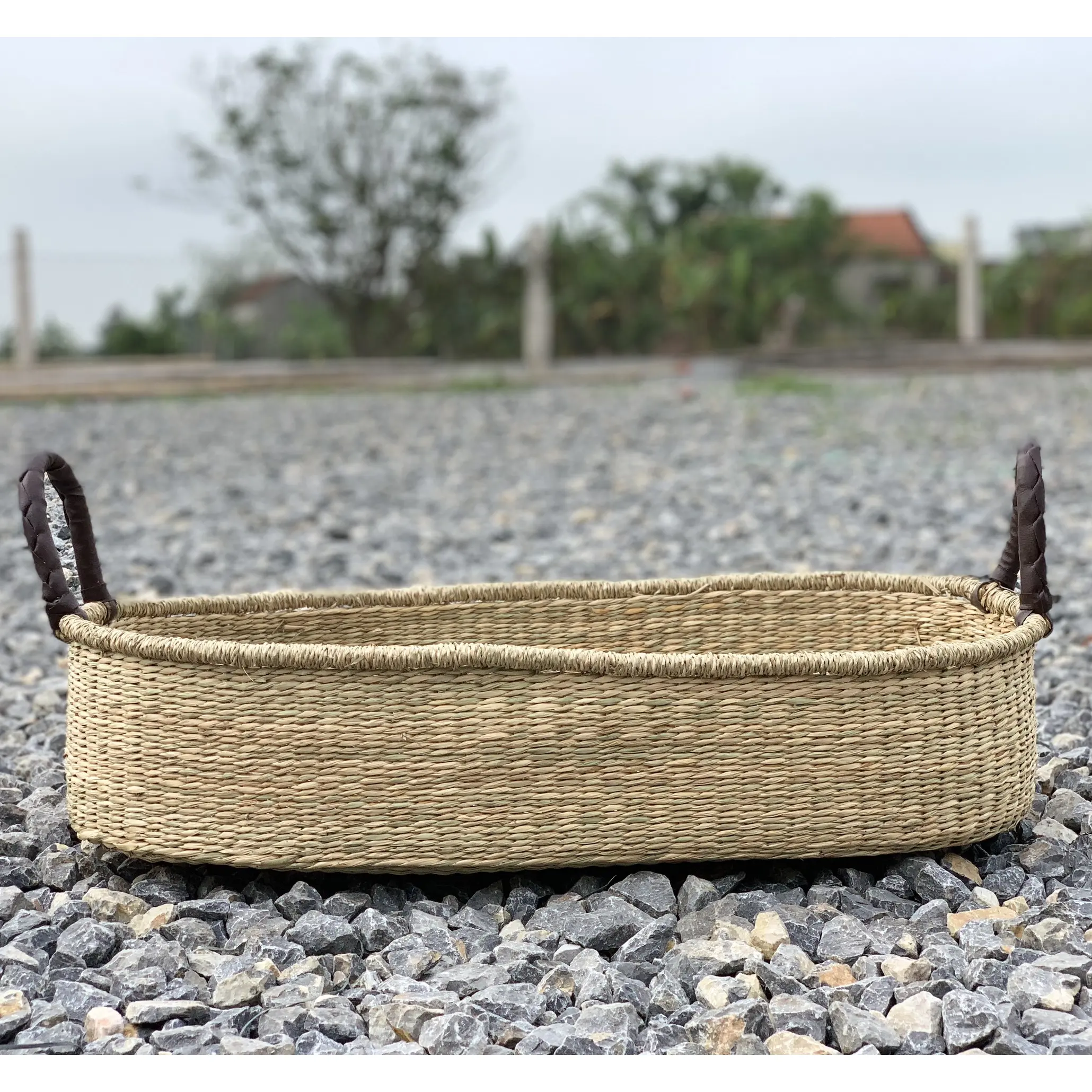 Seagrass Baby Changing Basket Woven Seagrass Changing Basket Handmade Best Selling Natural for Kids, Natural New Baby Support