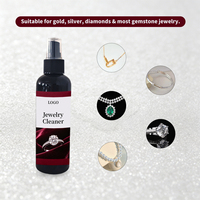 Kit d'entretien pour bijoux de style cadeau haut de gamme avec brosse et serviette sans peluches, et solution de nettoyage pour bijoux entièrement naturelle