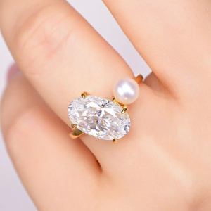 Luxury Pear Cut and <b>Emerald</b> Cut Cubic Zirconia Engagement <b>Ring</b> for Women 925 Sterling <b>Silver</b> Wedding Statement Jewelry - Product Image 2