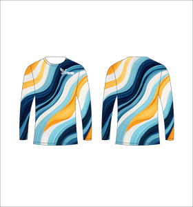 T-shirt tricoté à manches longues pour homme Ferocious, imprimé abstrait, col rond, séchage rapide, coupe classique, décontracté - Product Image 1