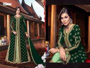 ชุดสาหรี่กะมีซผ้าไหมจอร์เจตต์ปักลายหนักด้วยดิ้นทองสีสันสดใส  แบบไม่เย็บตะเข็บ  หลากสี  เหมาะสำหรับงานแต่งงานและงานปาร์ตี้ - Product Image 2