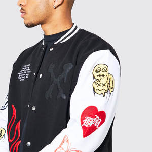 Veste d'université classique Fournisseur OEM Ourlets côtelés à l'avant Options de broderie personnalisées pour les écoles ou les équipes - Product Image 3